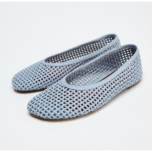 RARE!!! ZARA Blue Braided Ballet Flats NWT - Picture 10 of 12